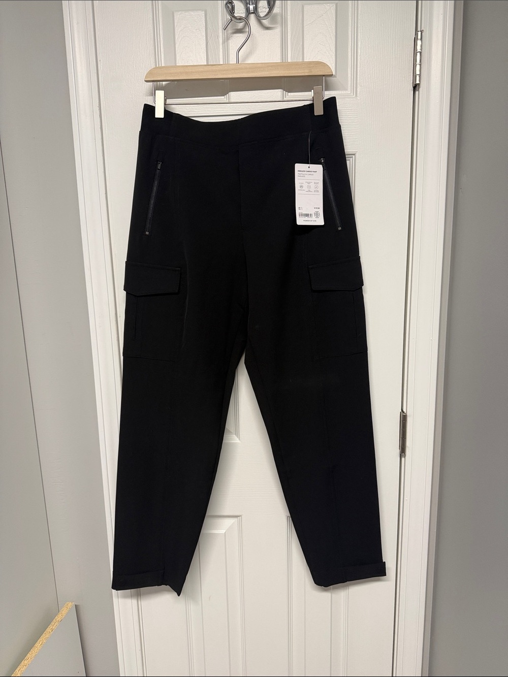 Athleta Black Cargo Pants with Zip Front Pockets